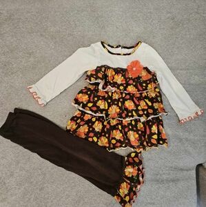Little girls long sleeve Thanksgiving outfit